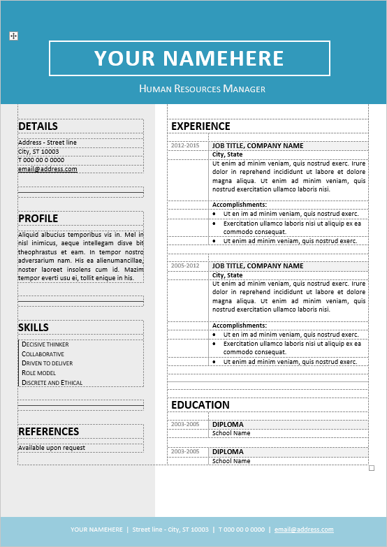 Editable resume templates