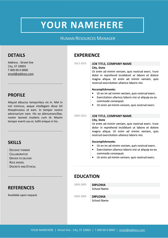 color in resume