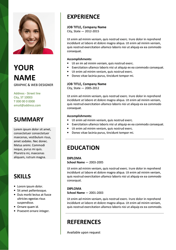 Free Resume Template Download For Mac from rezumeet.com