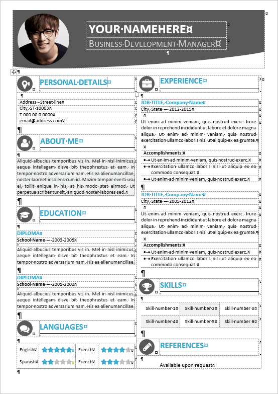 Hongdae Editable Modern Resume Template for MS Word