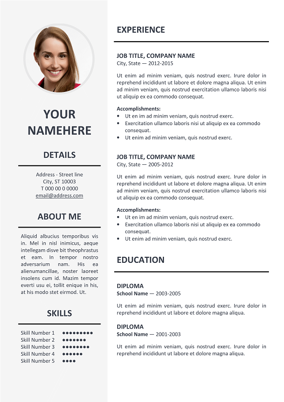 Ikebukuro Elegant Resume Template Gray