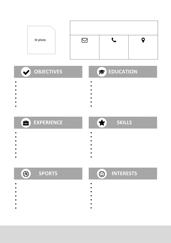 My First Resume Template For Kids