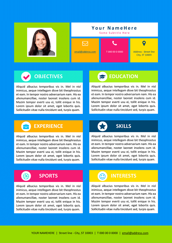 KIDS Resume Template Color