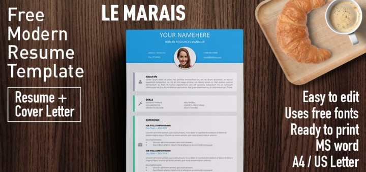 Welp Le Marais - Free Modern Resume Template DE-01