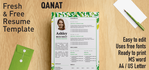 Qanat Floral Resume Template 1 520x245