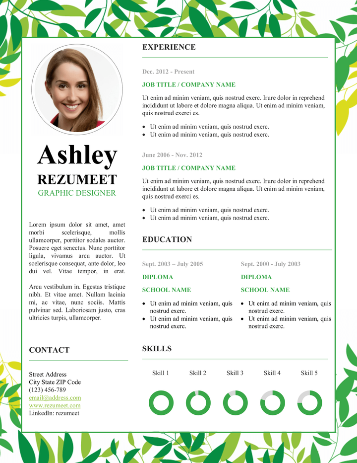 Qanat Floral Resume Template