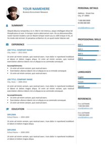 Gastown2 Free Professional Resume Template Blue