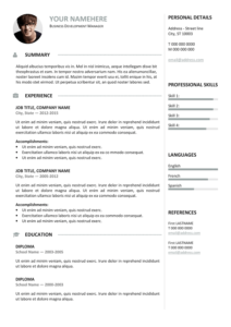 Gastown2 Free Professional Resume Template Gray