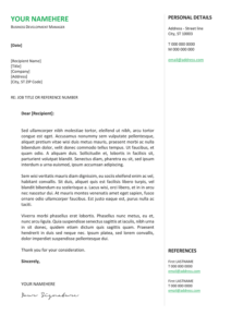Gastown2 Free Professional Cover Letter Template Green