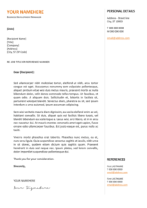 Gastown2 Free Professional Cover Letter Template Orange