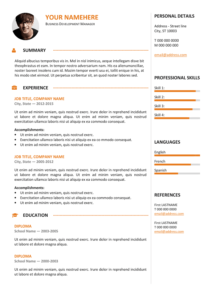 Gastown2 Free Professional Resume Template Orange