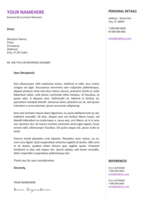 Gastown2 Free Professional Cover Letter Template Purple