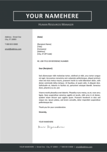 Jordaan Cover Letter Template - Gray layout