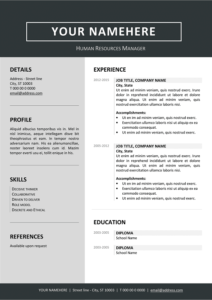 Jordaan Resume / CV Template - Gray layout