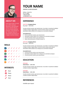 Bayview Free Resume Template Microsoft Word - Pink Layout