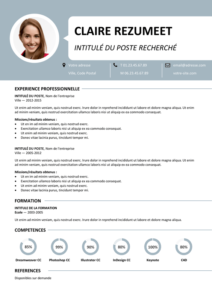 Centrum - Modèle gratuit de Curriculum Vitae 1-page - Bleu