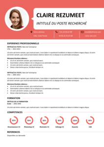 Centrum - Modèle gratuit de Curriculum Vitae 1-page - Rouge