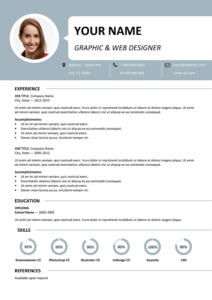 Centrum Free Resume Template Microsoft Word - Blue Layout