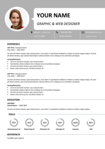 Centrum Free Resume Template Microsoft Word - Gray Layout