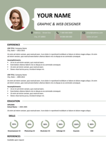 Centrum Free Resume Template Microsoft Word - Green Layout