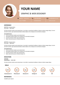 Centrum Free Resume Template Microsoft Word - Orange Layout