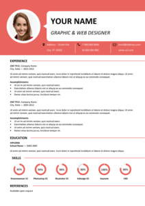 Centrum Free Resume Template Microsoft Word - Red Layout