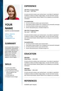 Dalston Free Resume Template Microsoft Word - Blue Layout