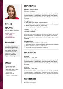 Dalston Free Resume Template Microsoft Word - Purple Layout