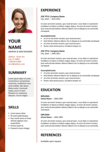 Dalston Free Resume Template Microsoft Word - Red Layout