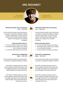 Esquilino - Modèle gratuit de Curriculum Vitae tendance et moderne - Jaune