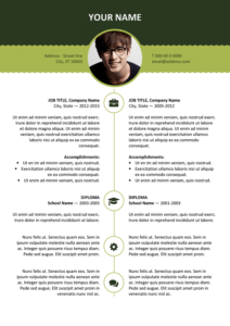 Esquilino Free Resume Template Microsoft Word - Green Layout
