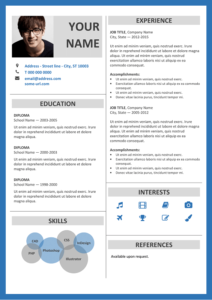 Fitzroy Free Resume Template Microsoft Word - Blue Layout