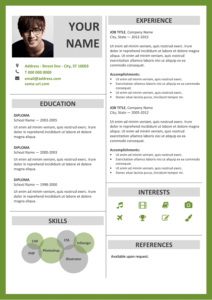 Fitzroy Free Resume Template Microsoft Word - Green Layout