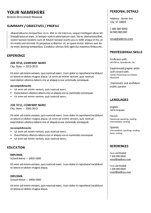 Gastown Free Traditional Resume Template