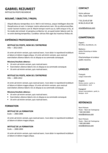 Gastown - Modèle gratuit de Curriculum Vitae traditionnel