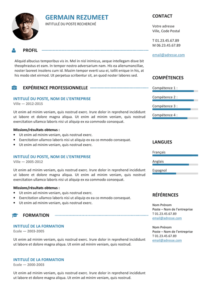 Gastown2 - Modèle gratuit de Curriculum Vitae professionnel - Bleu