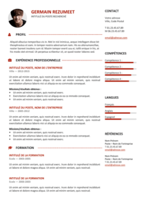 Gastown2 - Modèle gratuit de Curriculum Vitae professionnel - Rouge