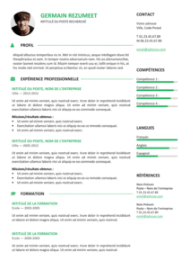 Gastown2 - Modèle gratuit de Curriculum Vitae professionnel - Vert