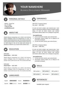 Hongdae Free Modern Resume Template Gray