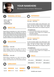 Hongdae Free Modern Resume Template Orange