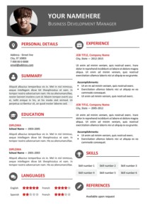 Hongdae Free Modern Resume Template Red