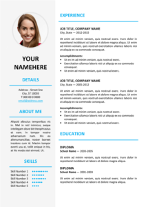 Ikebukuro Free Elegant Resume Template Blue for MS Word