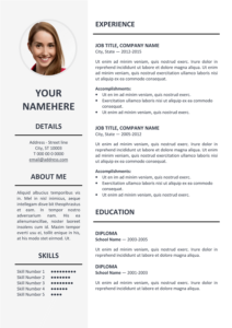 Ikebukuro Free Elegant Resume Template Gray for MS Word