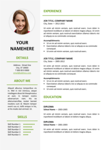 Ikebukuro Free Elegant Resume Template Green for MS Word