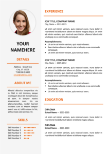 Ikebukuro Free Elegant Resume Template Orange for MS Word