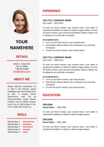Ikebukuro Free Elegant Resume Template Red for MS Word