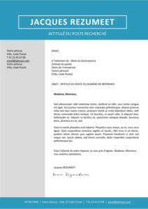 Jordaan - Modèle gratuit de Lettre de Motivation moderne - Bleu