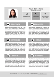 Resume Template for Kids - Black and White version