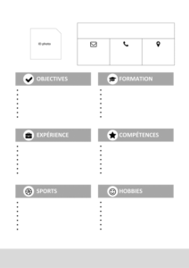 Mon Premier CV - Modèle gratuit de Curriculum Vitae vide pour les enfants en noir et blanc