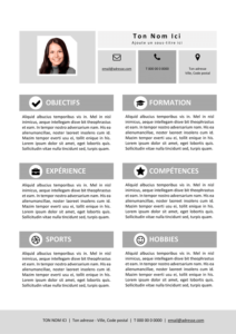 Mon Premier CV - Modèle gratuit de Curriculum Vitae pour les enfants en noir et blanc